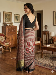 AJRAKH Printed Modal Silk Saree