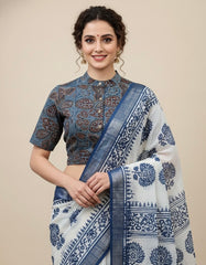 AJRAKH Hand Block Printed Cotton Blouse