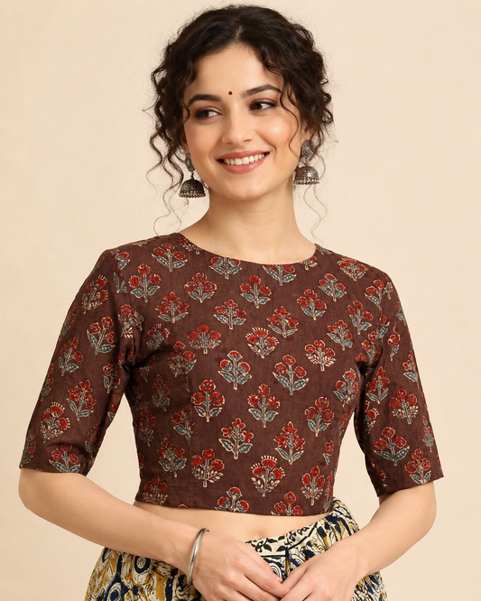 AJRAKH Hand Block Printed Blouse
