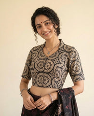 Kalamkari Hand Block Printed Collared Blouse