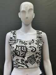 Kantha Hand Stitched Crop Top Blouse