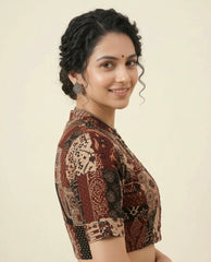 Patchwork AJRAKH Printed Cotton Blouse