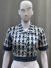 Indigo Dyed Collared Blouse
