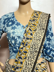Indigo Dyed Hand Block Printed Blouse