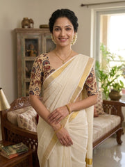 Kora Chanderi Silk Saree