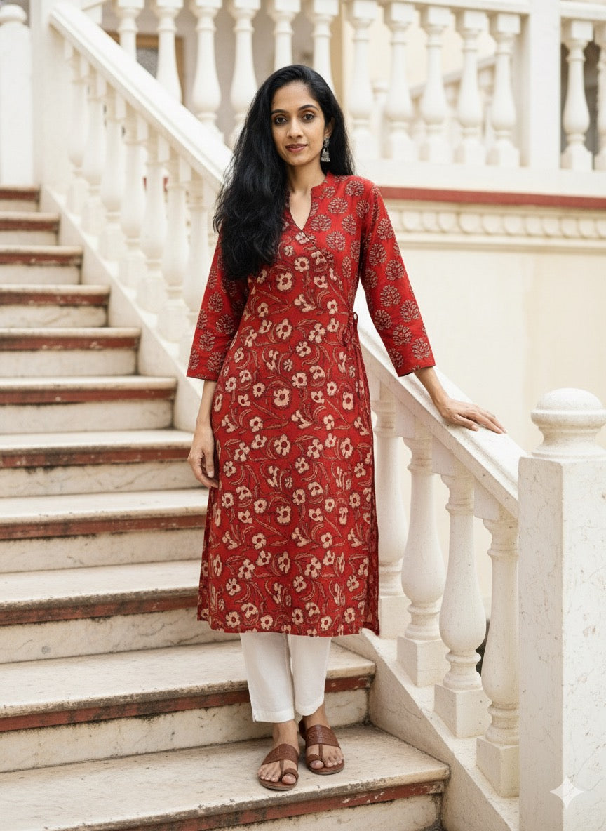 Ajrakh Printed Angarakha Kurti