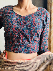 AJRAKH Long Sleeves Hand Block Printed Blouse