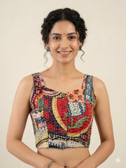 Kantha Hand Stitched Crop Top Blouse (Copy)