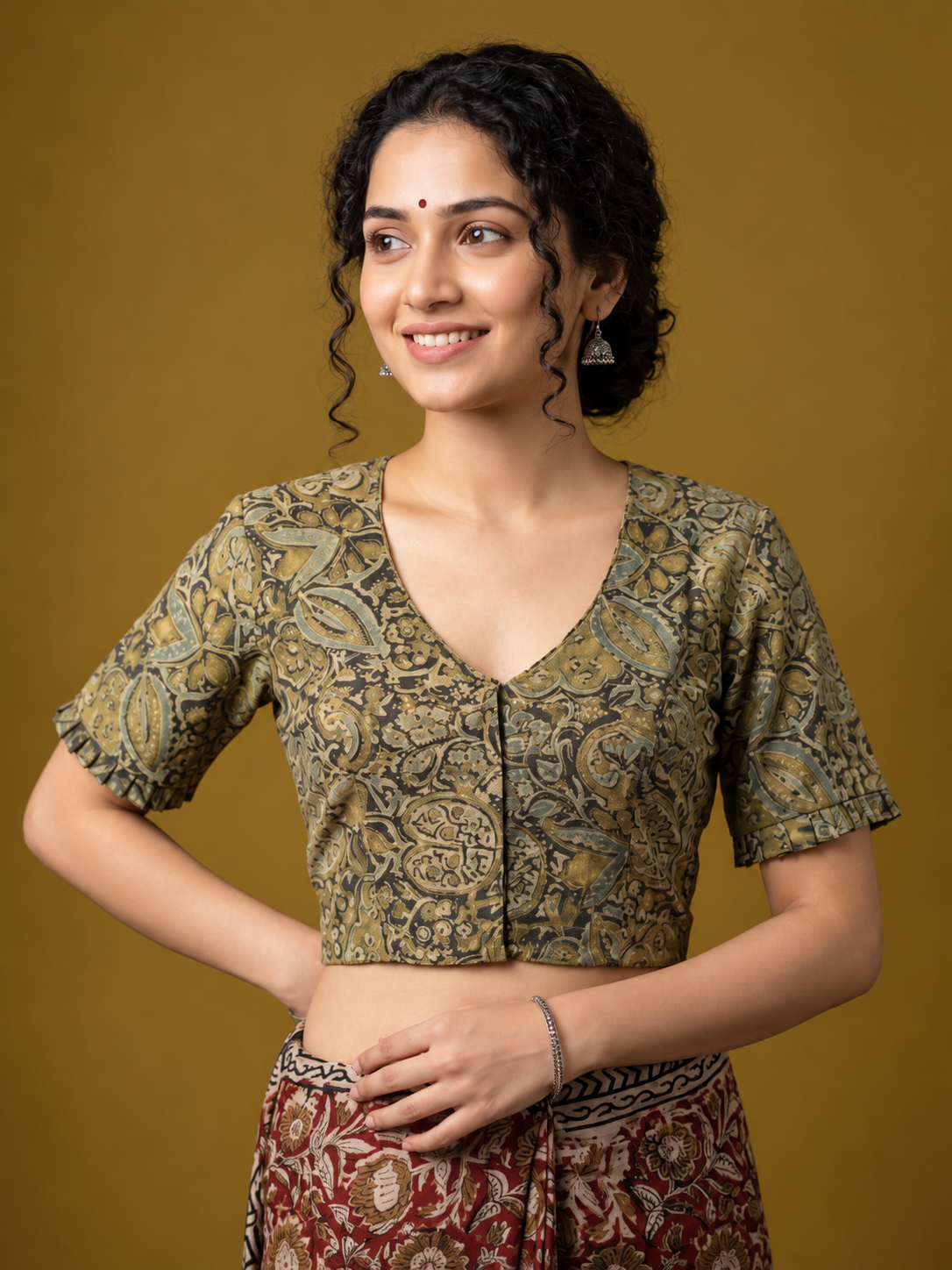 AJRAKH Hand Block Printed Blouse