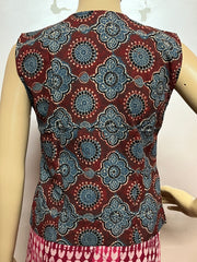 Ajrakh Hand Block Printed Jacket Blouse