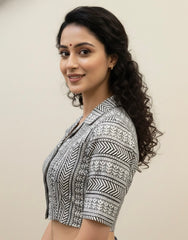 Hand Block Printed Collared Blouse