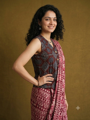 Ajrakh Hand Block Printed Jacket Blouse