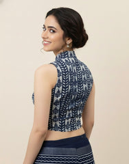 Indigo Dyed Hand Block Printed Blouse
