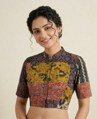 Patchwork AJRAKH Printed Cotton Blouse
