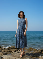 Indigo Dyed Halter Neck Dress