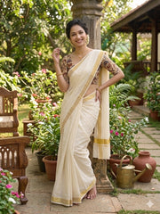 Kora Chanderi Silk Saree