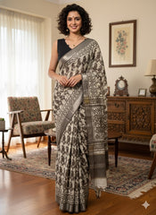 Kashish Printed Cotton Linen Saree