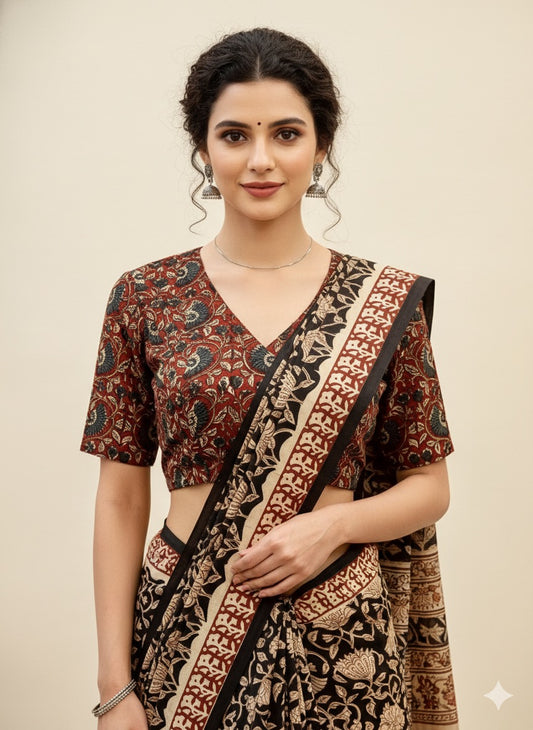 Kalamkari Angrakha Blouse