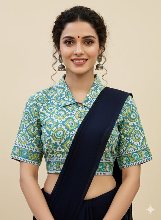 Kalamkri Collared Blouse