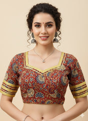 Padded Gota Kalamkari Blouse