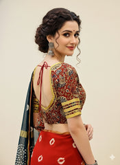 Padded Gota Kalamkari Blouse