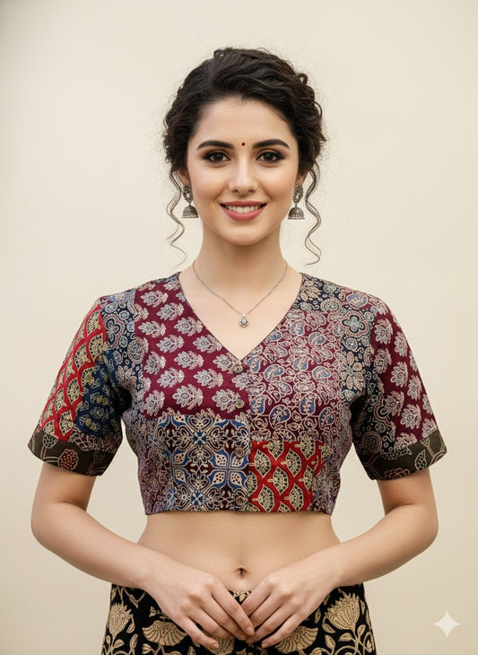 Ajrakh Patchwork Blouse