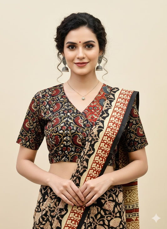Kalamkari Angrakha Blouse