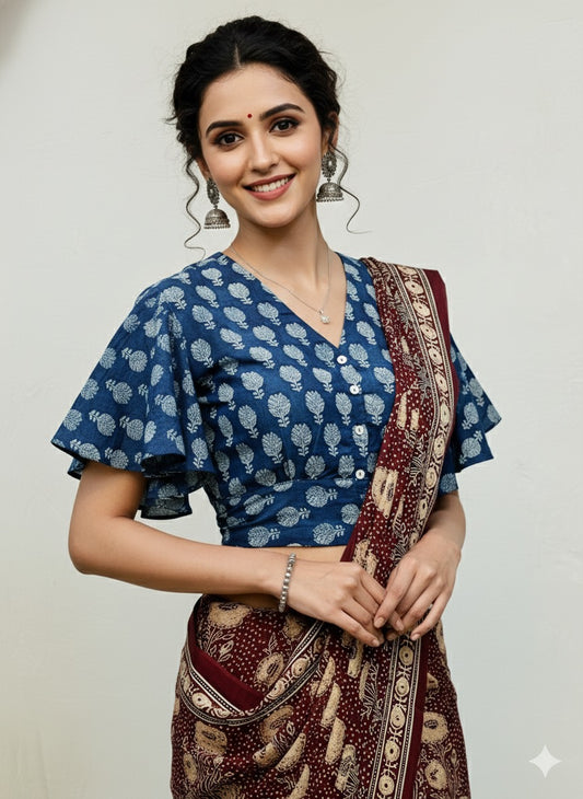 Modal Ruffle Sleeve Blouse