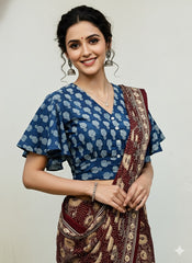 Modal Ruffle Sleeve Blouse