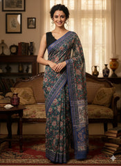 Hand Block Printed Chanderi Silk Saree