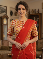 Shibori Needle Art Dyed Chanderi Silk Saree