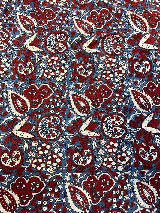 AJRAKH Red Mehroon Print Buti