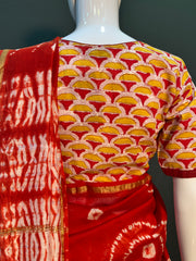 Shibori Needle Art Dyed Chanderi Silk Saree