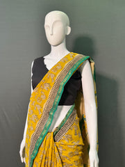 Hand Block Printed Chanderi Silk Saree