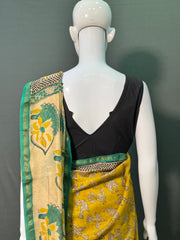 Hand Block Printed Chanderi Silk Saree