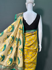 Hand Block Printed Chanderi Silk Saree