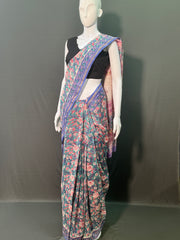 Hand Block Printed Chanderi Silk Saree