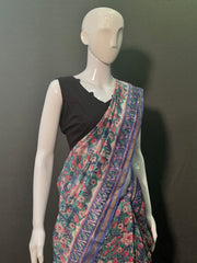 Hand Block Printed Chanderi Silk Saree