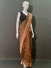 Hand Block Printed Chanderi Silk Saree