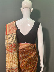 Hand Block Printed Chanderi Silk Saree