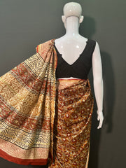 Hand Block Printed Chanderi Silk Saree