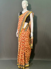 Hand Block Printed Chanderi Silk Saree