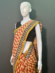 Hand Block Printed Chanderi Silk Saree