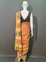 Hand Block Printed Chanderi Silk Saree