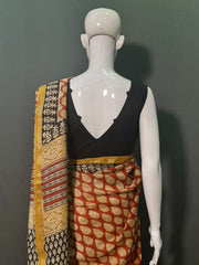 Hand Block Printed Chanderi Silk Saree