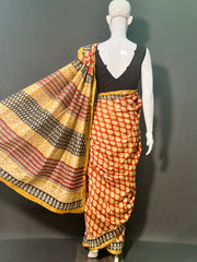 Hand Block Printed Chanderi Silk Saree
