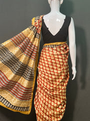 Hand Block Printed Chanderi Silk Saree