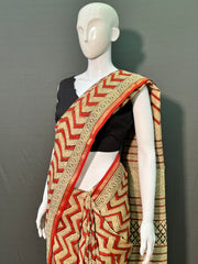 Hand Block Printed Chanderi Silk Saree