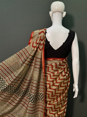 Hand Block Printed Chanderi Silk Saree