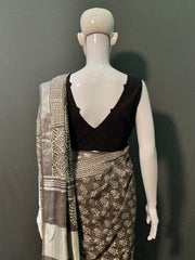 Hand Block Kashish Printed Cotton Linen Saree